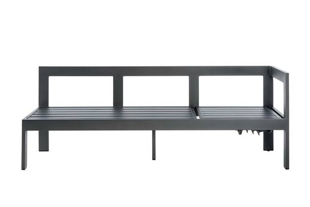 Livorno 3er Dininglounge Bank rechts Aluminium 13