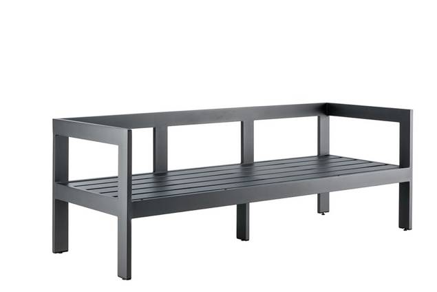 Livorno 3er Dininglounge Bank Aluminium  1