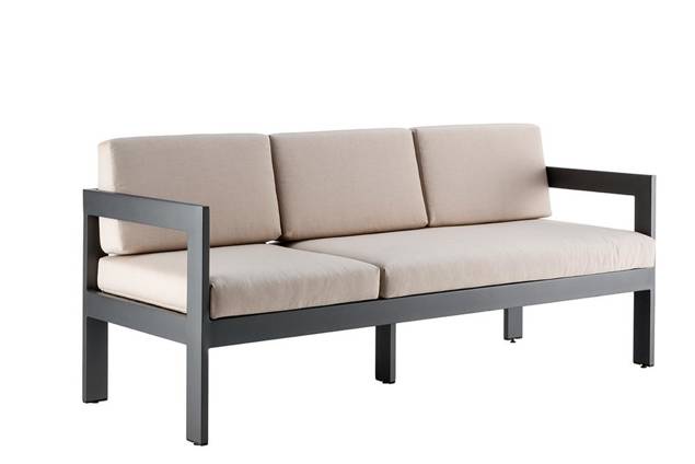 Livorno 3er Dininglounge Bank Aluminium  8