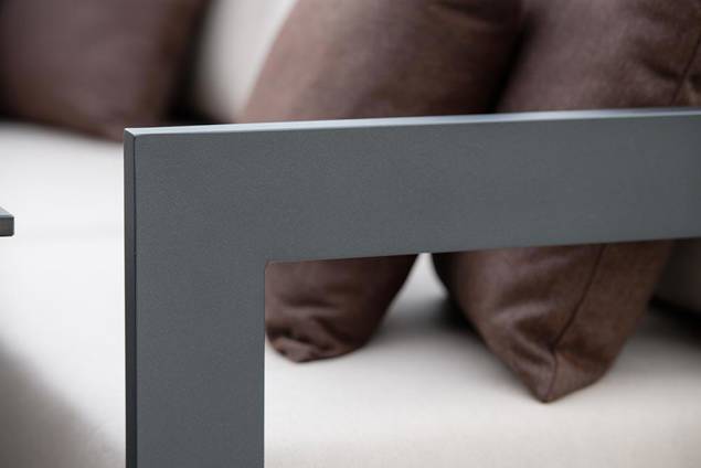 Livorno 3er Dininglounge Bank Aluminium  10