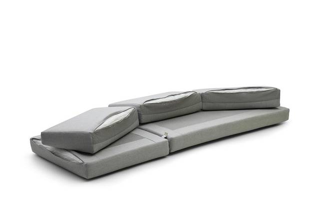 Livorno 3er Dininglounge Bank Aluminium  14