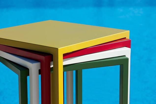 Locarno Table de jardin acier 70x70 cm 3