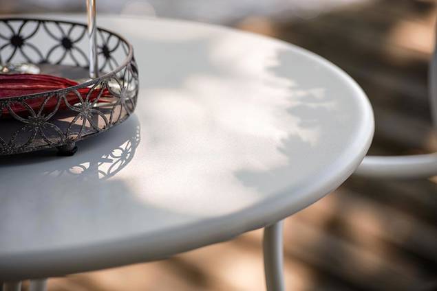Lyon Table de jardin ronde acier Ø 60 cm 1