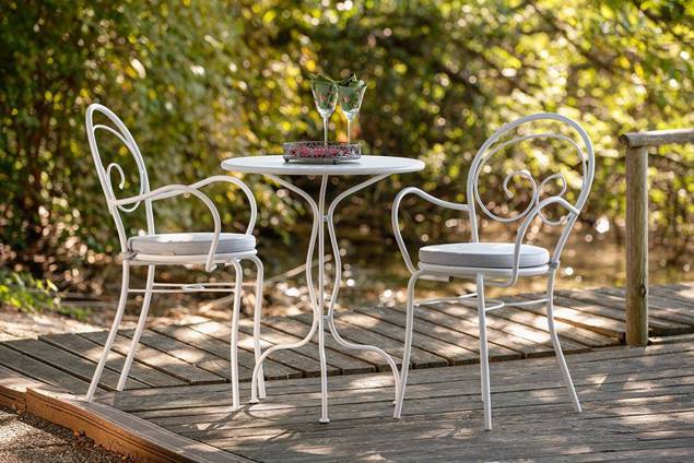 Lyon Table de jardin ronde acier Ø 60 cm 2