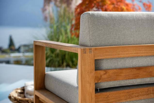 Madeira 2er Loungebank rechts Holz 11