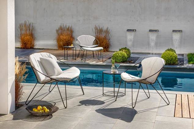 Montreal Set de lounge de jardin acier inoxydable 11