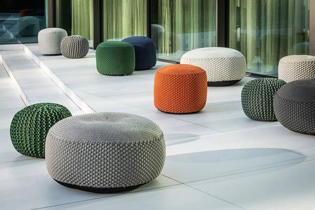 Palermo Outdoor Pouf elfenbein 3