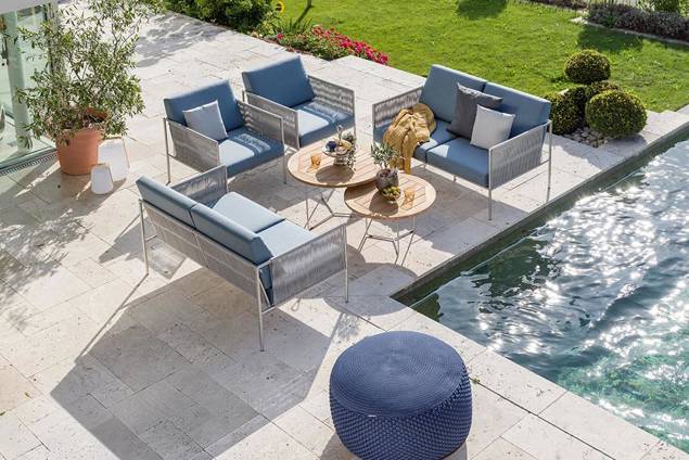 Palermo Outdoor Pouf nachtblau 2