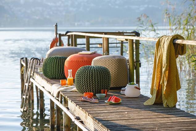 Palermo Outdoor Pouf taupe 3
