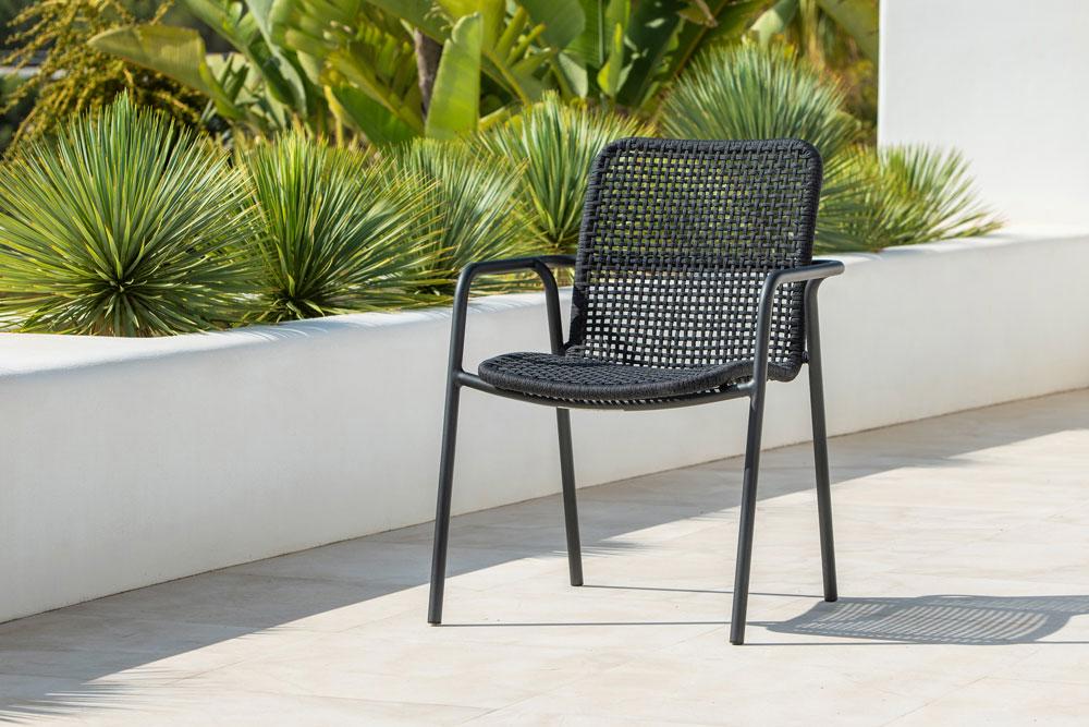 Gartenstuhl stapelbar Aluminium PALMA Hunn Gartenmöbel