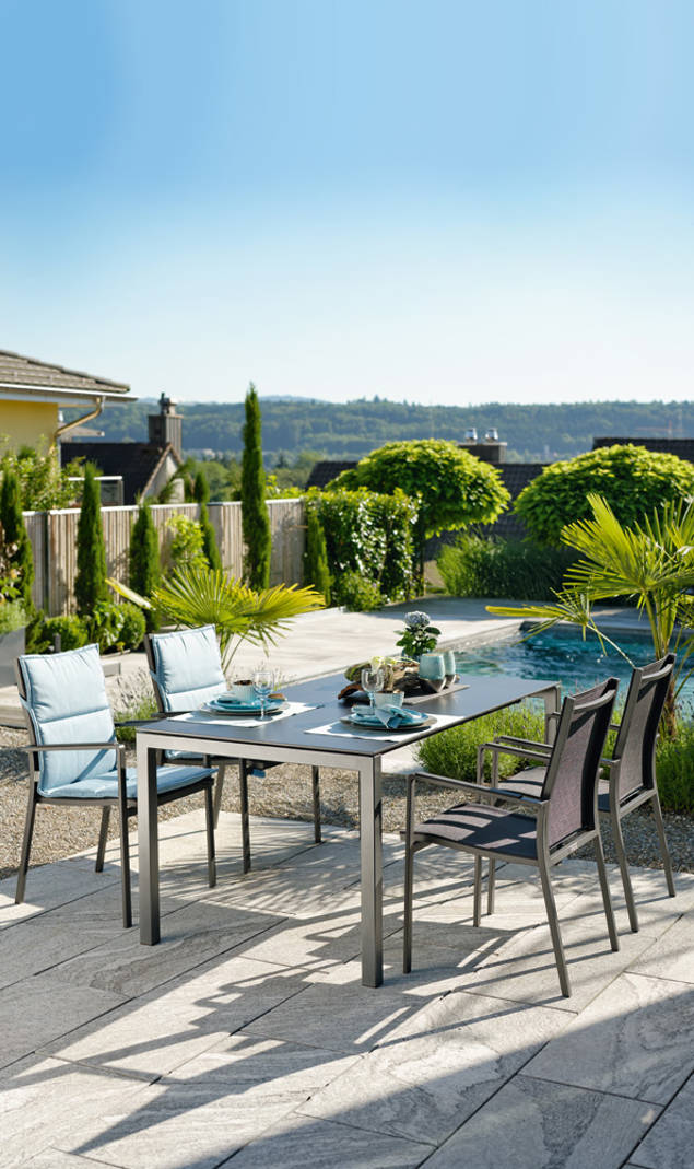 Pilatus Table de jardin acier inoxydable 1