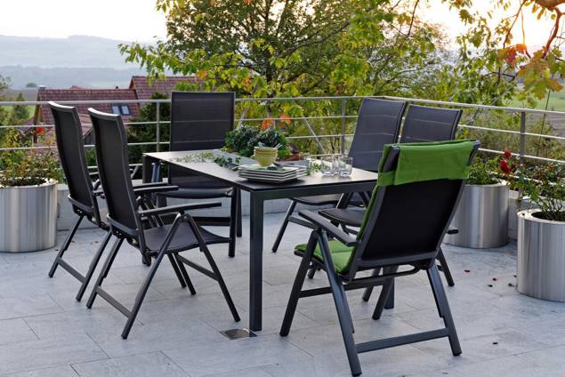 Pilatus Table de jardin acier 80x80 cm 3