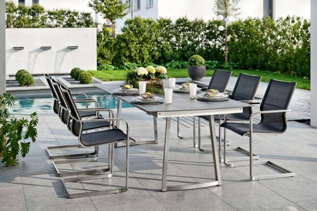 Porto Chaise de jardin cantilever acier inoxydable 7