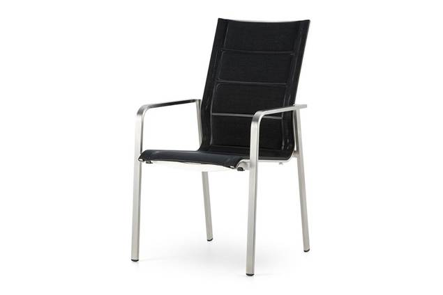 Porto Chaise de jardin dossier haut acier inoxydable