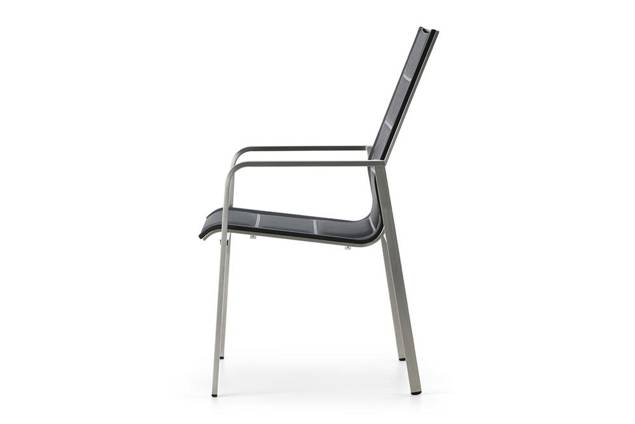 Porto Chaise de jardin dossier haut acier inoxydable 2