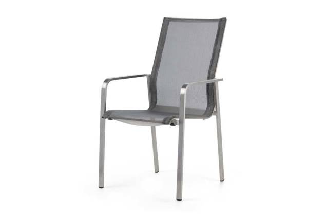 Porto Chaise de jardin dossier haut acier inoxydable