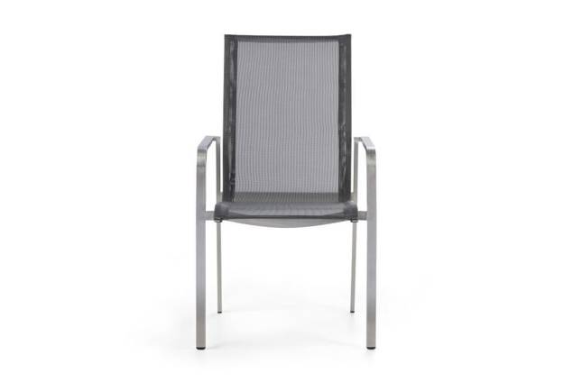 Porto Chaise de jardin dossier haut acier inoxydable 3