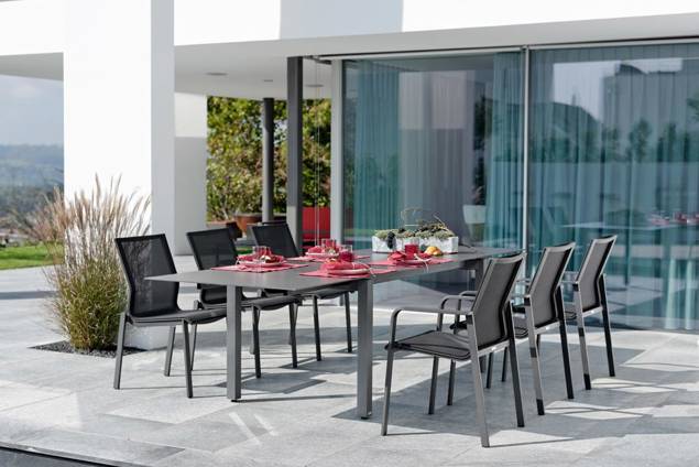 Porto Gartenstuhl stapelbar Aluminium 1