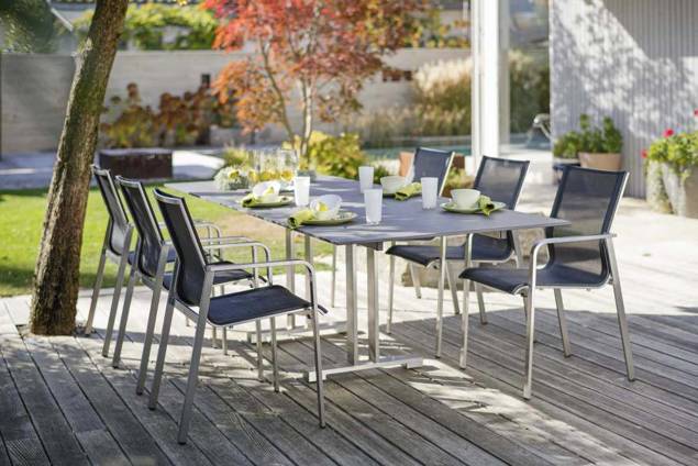 Porto Gartenstuhl stapelbar Edelstahl 7