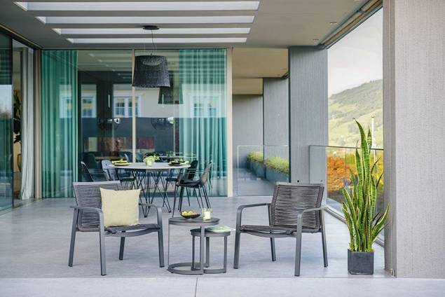 Porto Fauteuil lounge empilable aluminium 4