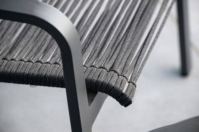 Porto Fauteuil lounge empilable aluminium 5