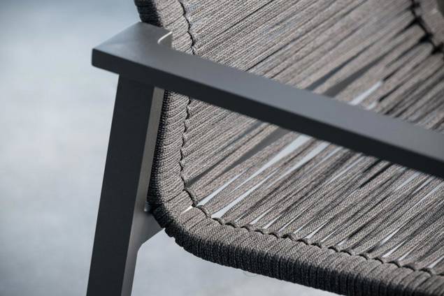 Porto Fauteuil lounge empilable aluminium 6