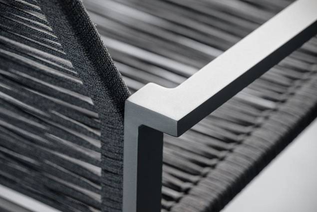 Porto Fauteuil lounge empilable aluminium 7