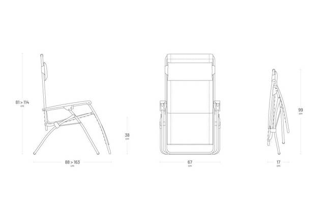 R Clip Fauteuil de relaxation pliant acier 4