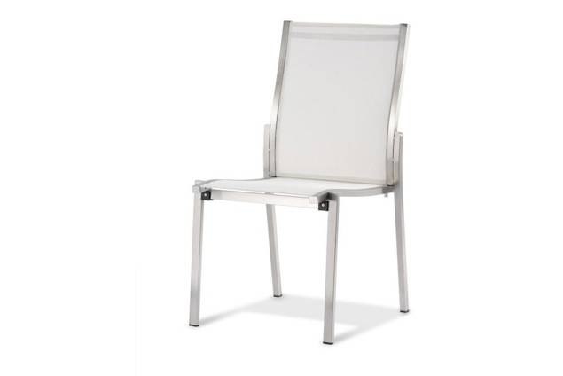 Rotterdam II Chaise de jardin empilable acier inoxydable