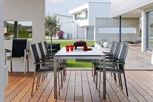 Rotterdam II Chaise de jardin empilable acier inoxydable 3