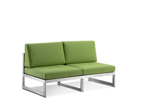 Rubin Banc de lounge 2 places acier inoxydable 2
