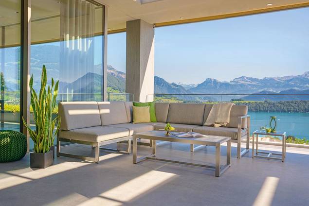 Rubin Banc de lounge 2 places acier inoxydable 6
