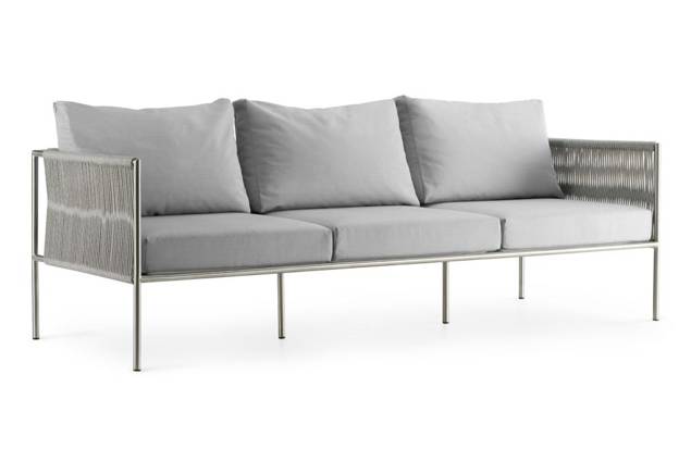 Rügen 3er Loungebank Edelstahl 1