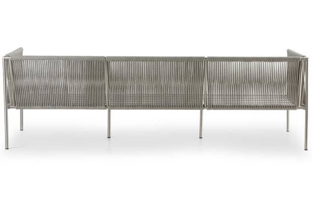 Rügen 3er Loungebank Edelstahl 2