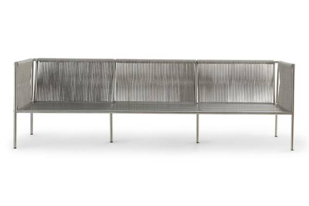 Rügen 3er Loungebank Edelstahl 3