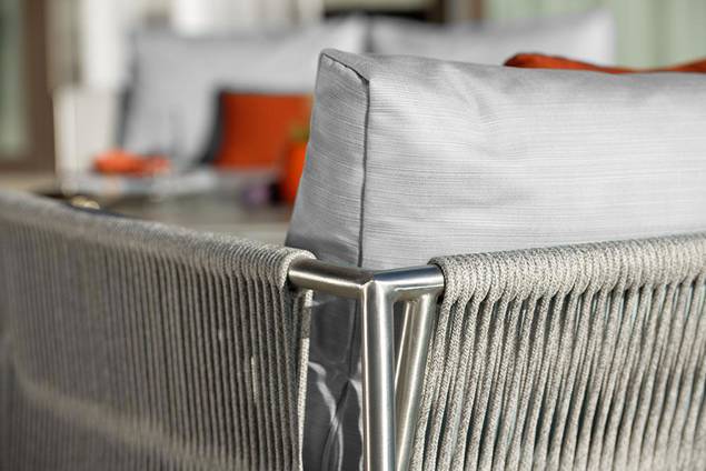 Rügen 3er Loungebank Edelstahl 5