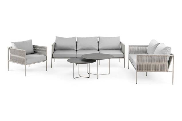 Rügen 3er Loungebank Edelstahl 7