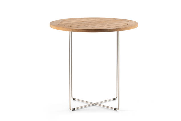 Rügen Table de salon ronde acier inoxydable Ø 70 cm 2