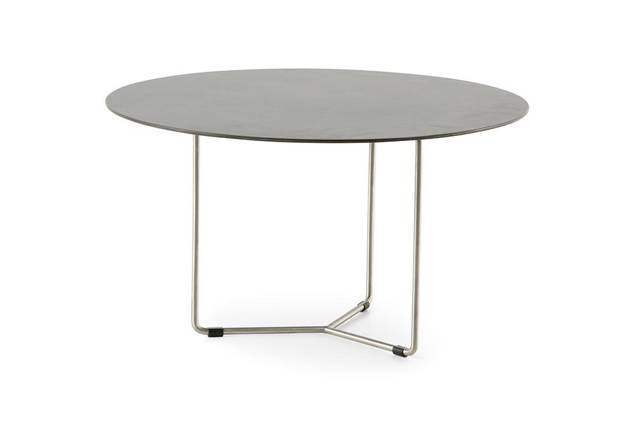 Rügen Table de salon ronde acier inoxydable, hauteur 40 cm 1