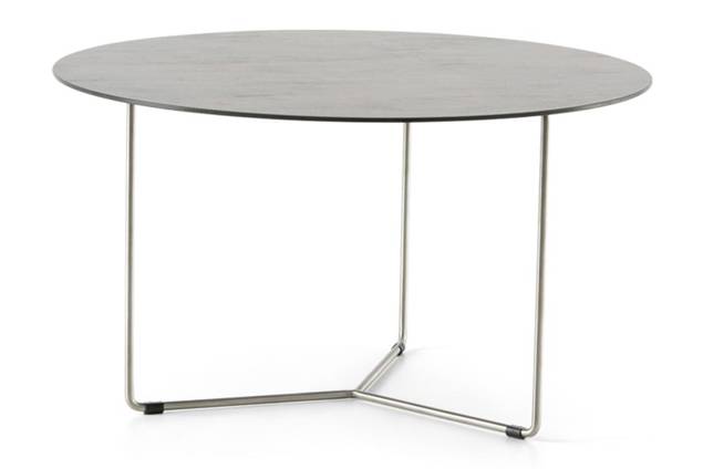 Rügen Table de salon ronde acier inoxydable, hauteur 40 cm 3