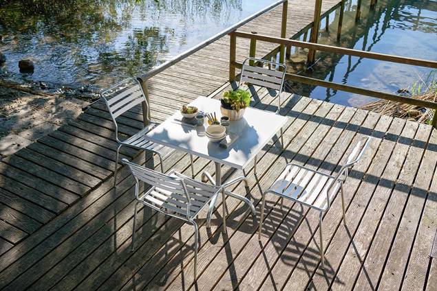 Säntis Table de jardin pliante acier 80x80 cm 2