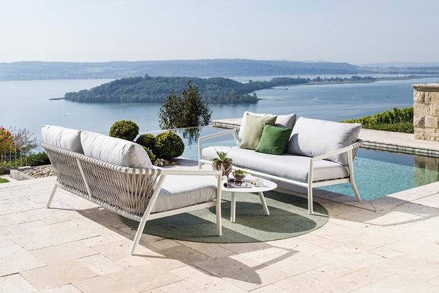 Seattle 2.5er Loungebank Aluminium 12