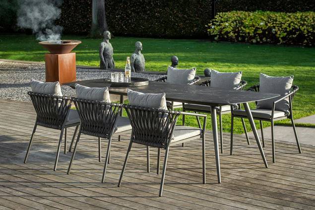 Seattle Gartenstuhl stapelbar Aluminium 8