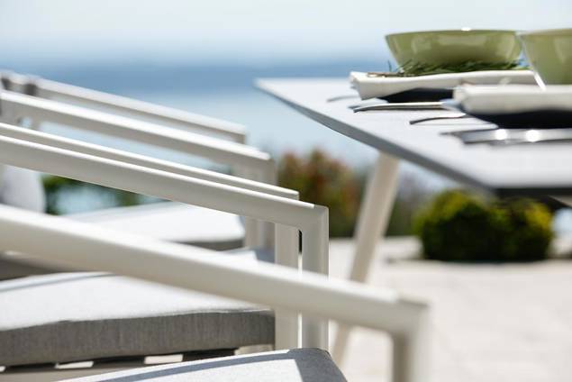 Seattle Gartenstuhl stapelbar Aluminium 8