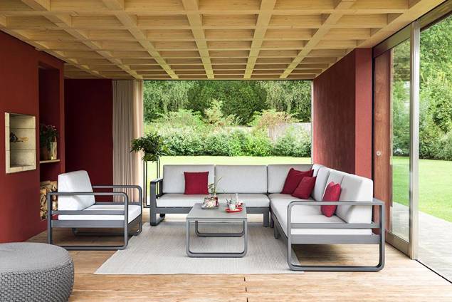 Split Banc de lounge 3 places aluminium 8