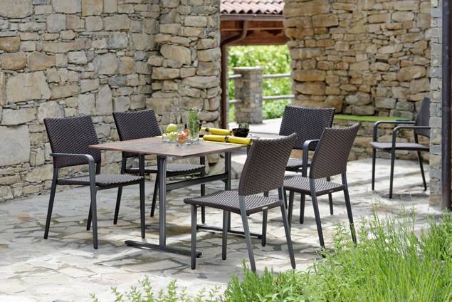 Stockholm Table de jardin pliante acier 180x80 cm 5