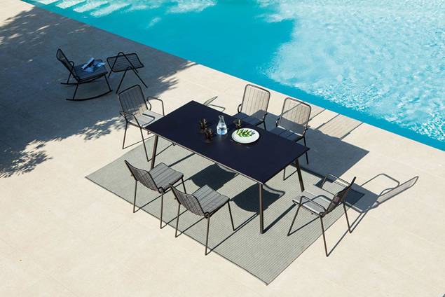 Vienna Table de jardin acier 190x90 cm 3