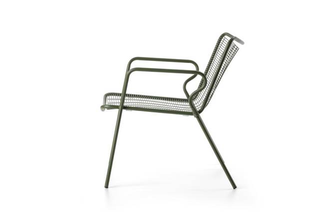 Vienna Fauteuil lounge empilable acier 2