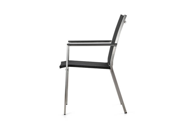 Vigo Chaise de jardin empilable acier inoxydable 3