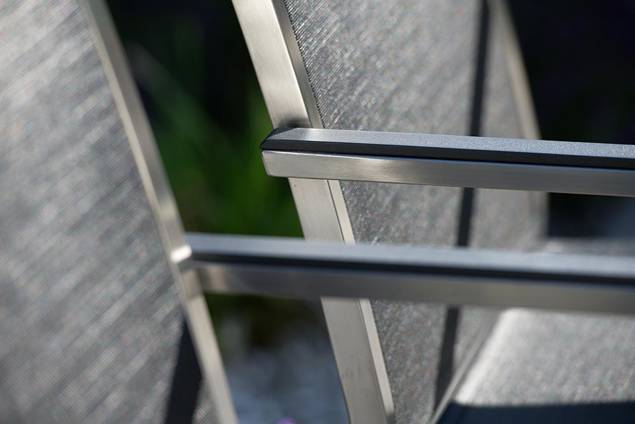 Vigo Chaise de jardin empilable acier inoxydable 7